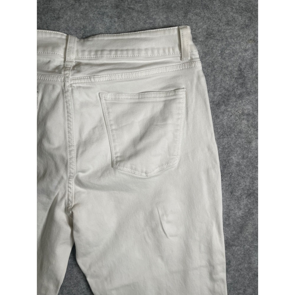 Talbots Signature Crop Pants White Denim Ankle Zip Petite 12P Mid Rise Womens - Picture 12 of 13